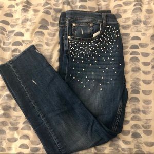 ZARA PEARL EMBELLISHED JEANS